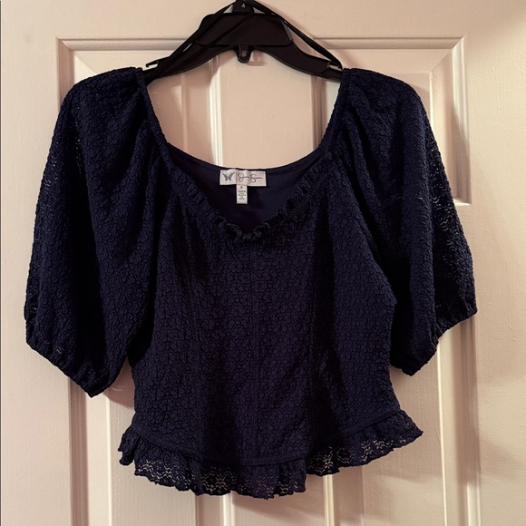 Jessica Simpson Navy Lace Women's Top - Picture 1 of 3